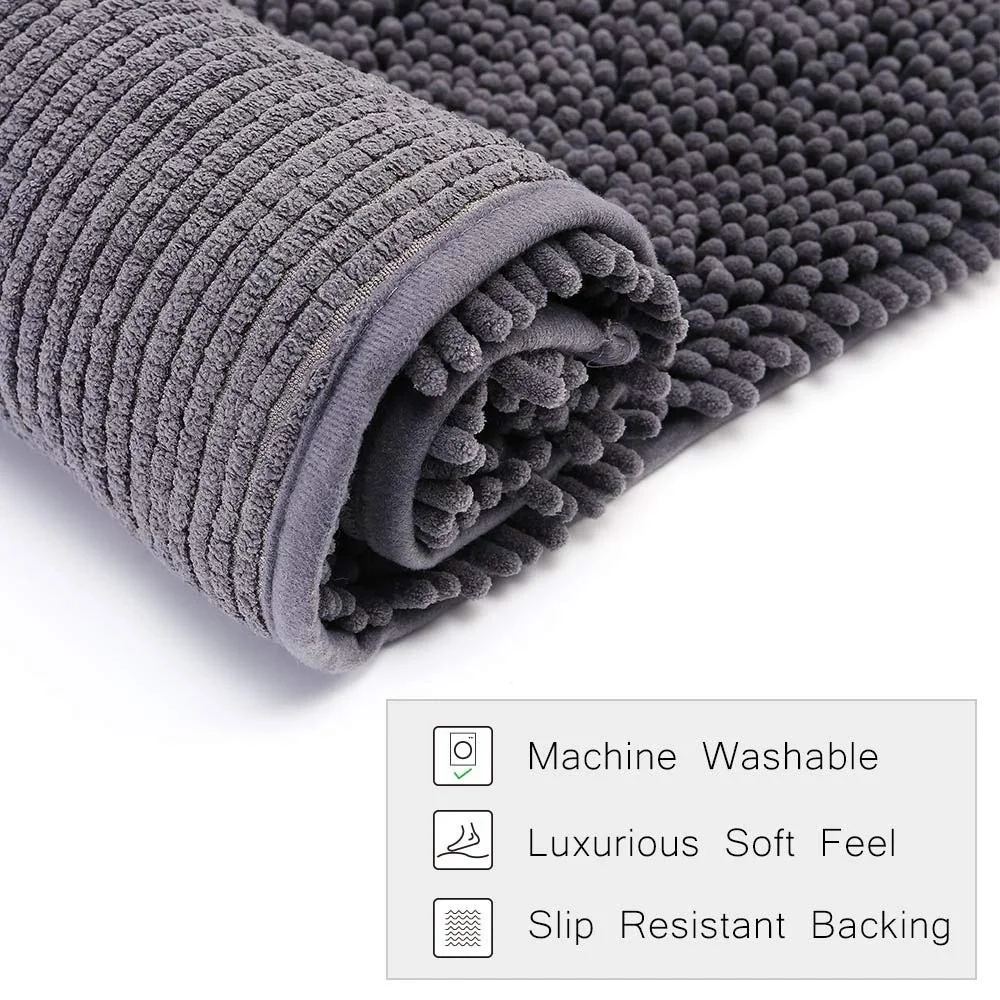 Grey Area Rugs 3x5 feet Mats Gray Indoor Shaggy Ultra Soft Water Absorbent